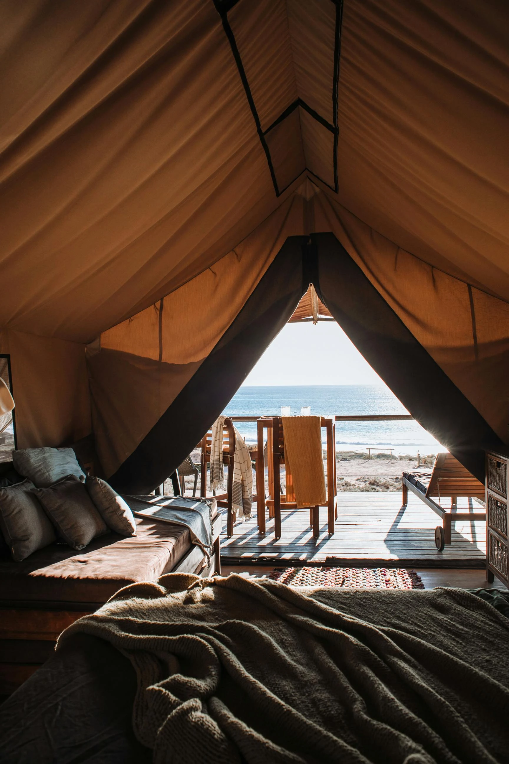 Lüks glamping çadırının içi